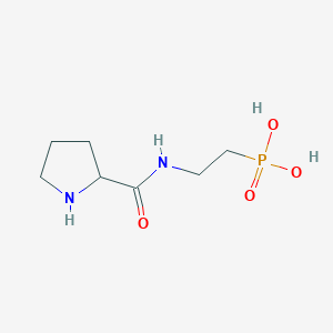 molecular formula C7H15N2O4P B018193 (2-((2-Pyrrolidinylcarbonyl)amino)ethyl)phosphonic acid CAS No. 109345-53-1