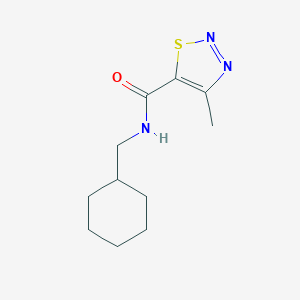molecular formula C11H17N3OS B181956 1,2,3-Thiadiazole-5-carboxamide, N-(cyclohexylmethyl)-4-methyl- CAS No. 69635-76-3