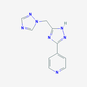 molecular formula C10H9N7 B181965 4-[5-(1H-1,2,4-triazol-1-ylmethyl)-1H-1,2,4-triazol-3-yl]pyridine CAS No. 477852-54-3
