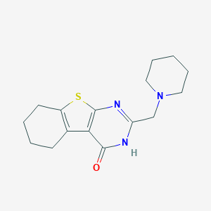 molecular formula C16H21N3OS B182002 2-(1-Piperidinylmethyl)-5,6,7,8-tetrahydro-(1)benzothieno(2,3-d)pyrimidin-4(3H)-one CAS No. 20886-96-8