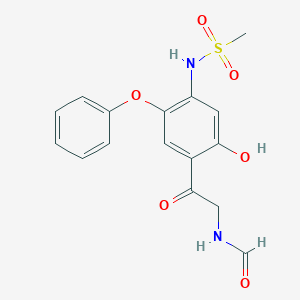 molecular formula C16H16N2O6S B182019 MethanesulfonaMide, N-[4-[2-(forMylaMino)acetyl]-5-hydroxy-2-phenoxyphenyl]- CAS No. 149457-03-4