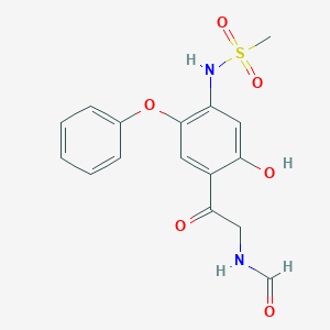molecular formula C16H16N2O6S B182019 N-(2-(2-Hydroxy-4-(methylsulfonamido)-5-phenoxyphenyl)-2-oxoethyl)formamide CAS No. 149457-03-4