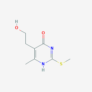 molecular formula C8H12N2O2S B182026 5-(2-hydroxyethyl)-6-methyl-2-(methylsulfanyl)-4(3H)-pyrimidinone CAS No. 98489-83-9