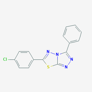 molecular formula C15H9ClN4S B182054 1,2,4-Triazolo(3,4-b)(1,3,4)thiadiazole, 6-(4-chlorophenyl)-3-phenyl- CAS No. 77712-56-2