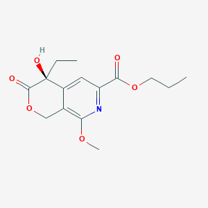 molecular formula C15H19NO6 B182066 (S)-4-Ethyl-4-hydroxy-8-methoxy-3-oxo-3,4-dihydro-1H-pyrano[3,4-c]pyridine-6-carboxylic acid propyl ester CAS No. 183434-00-6