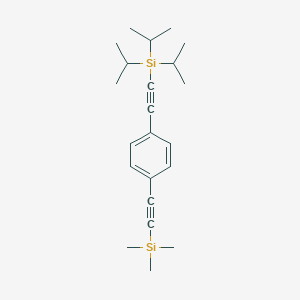 B182078 Triisopropyl((4-((trimethylsilyl)ethynyl)phenyl)ethynyl)silane CAS No. 176977-34-7
