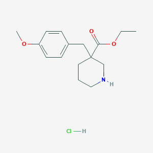 molecular formula C16H24ClNO3 B182109 Ethyl 3-(4-methoxybenzyl)piperidine-3-carboxylate hydrochloride CAS No. 176524-06-4