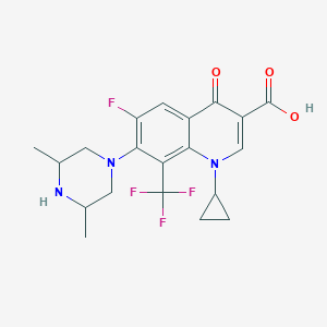 molecular formula C20H21F4N3O3 B182230 1-Cyclopropyl-7-(3,5-dimethylpiperazin-1-yl)-6-fluoro-4-oxo-8-(trifluoromethyl)quinoline-3-carboxylic acid CAS No. 144634-02-6
