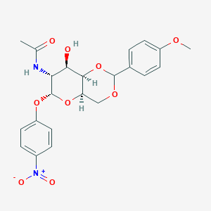 molecular formula C22H24N2O9 B018224 4-Nitrophenyl 2-acetamido-2-deoxy-4,6-O-p-methoxybenzylidene-a-D-galactopyranoside CAS No. 59868-86-9