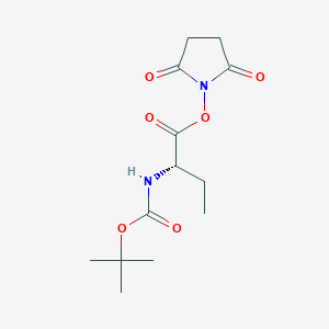 molecular formula C13H20N2O6 B182267 Carbamic acid, [1-[[(2,5-dioxo-1-pyrrolidinyl)oxy]carbonyl]propyl]-, 1,1-dimethylethyl ester, (s)- CAS No. 103290-07-9