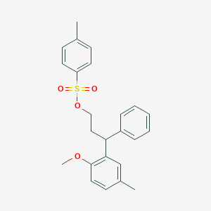 molecular formula C24H26O4S B182281 3-(2-Methoxy-5-methylphenyl)-3-phenylpropyl 4-methylbenzenesulfonate CAS No. 124937-85-5