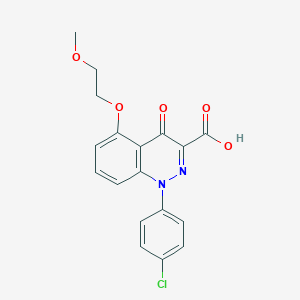 molecular formula C18H15ClN2O5 B182284 1-(4-Chlorophenyl)-5-(2-methoxyethoxy)-4-oxo-1,4-dihydrocinnoline-3-carboxylic acid CAS No. 130561-48-7