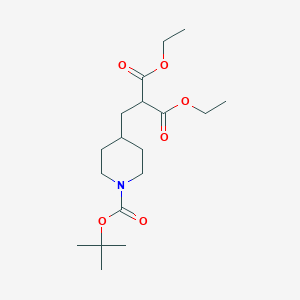 molecular formula C18H31NO6 B182290 2-(1-tert-Butoxycarbonyl-piperidin-4-ylmethyl)-malonic acid diethyl ester CAS No. 166815-97-0