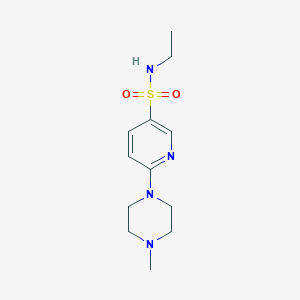 molecular formula C12H20N4O2S B182409 3-Pyridinesulfonamide, N-ethyl-6-(4-methyl-1-piperazinyl)- CAS No. 38029-93-5