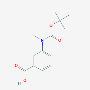 molecular formula C13H17NO4 B182521 3-((tert-Butoxycarbonyl)(methyl)amino)benzoic acid CAS No. 168162-30-9