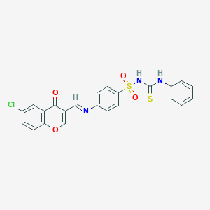 1-[4-[(6-Chloro-4-oxochromen-3-yl)methylideneamino]phenyl]sulfonyl-3-phenylthiourea