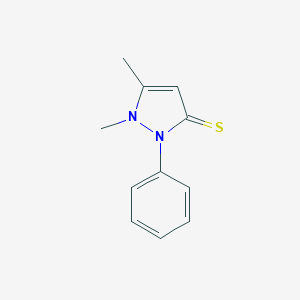 molecular formula C11H12N2S B182599 1,5-dimethyl-2-phenyl-1,2-dihydro-3H-pyrazole-3-thione CAS No. 5702-69-2