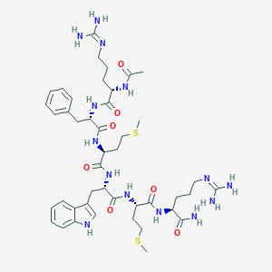 molecular formula C44H66N14O7S2 B182608 (2S)-2-[[(2S)-2-[[(2S)-2-[[(2S)-2-[[(2S)-2-[[(2S)-2-acetamido-5-(diaminomethylideneamino)pentanoyl]amino]-3-phenylpropanoyl]amino]-4-methylsulfanylbutanoyl]amino]-3-(1H-indol-3-yl)propanoyl]amino]-4-methylsulfanylbutanoyl]amino]-5-(diaminomethylideneamino)pentanamide CAS No. 152274-66-3