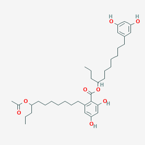 molecular formula C37H56O8 B018263 11-(3,5-Dihydroxyphenyl)undecan-4-yl 2-(8-acetyloxyundecyl)-4,6-dihydroxybenzoate CAS No. 224186-03-2