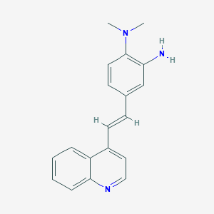 molecular formula C19H19N3 B182644 1-N,1-N-dimethyl-4-[(E)-2-quinolin-4-ylethenyl]benzene-1,2-diamine CAS No. 796-57-6
