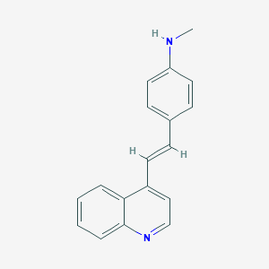 molecular formula C18H16N2 B182660 Quinoline, 4-(p-methylaminostyryl)- CAS No. 36281-13-7