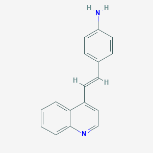 molecular formula C17H14N2 B182661 Benzenamine, 4-[2-(4-quinolinyl)ethenyl]- CAS No. 54-00-2