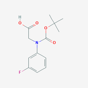 molecular formula C13H16FNO4 B182665 2-((tert-Butoxycarbonyl)(3-fluorophenyl)amino)acetic acid CAS No. 142121-94-6