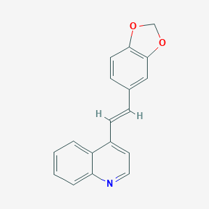 molecular formula C18H13NO2 B182700 4-(2-(1,3-Benzodioxol-5-yl)vinyl)quinoline CAS No. 3253-51-8