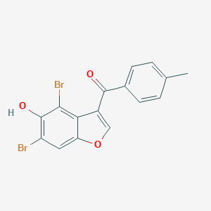 molecular formula C16H10Br2O3 B182789 (4,6-Dibromo-5-hydroxy-1-benzofuran-3-yl)(4-methylphenyl)methanone CAS No. 88673-83-0