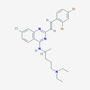 4-N-[7-chloro-2-[(E)-2-(2,4-dibromophenyl)ethenyl]quinazolin-4-yl]-1-N,1-N-diethylpentane-1,4-diamine