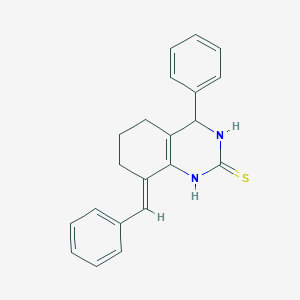 molecular formula C21H20N2S B182870 8-benzylidene-4-phenyl-3,4,5,6,7,8-hexahydro-2(1H)-quinazolinethione CAS No. 65331-27-3
