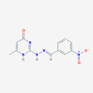 molecular formula C12H11N5O3 B182871 6-Methyl-2-[N'-(3-nitro-benzylidene)-hydrazino]-pyrimidin-4-ol CAS No. 35558-88-4