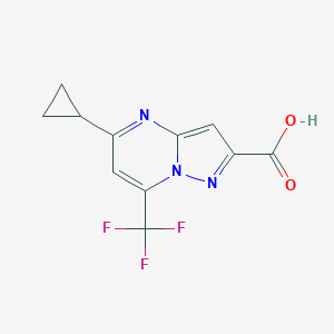 molecular formula C11H8F3N3O2 B182914 5-Cyclopropyl-7-(trifluoromethyl)pyrazolo[1,5-a]pyrimidine-2-carboxylic acid CAS No. 436088-48-1