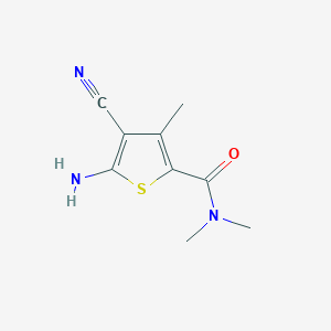 molecular formula C9H11N3OS B182932 5-amino-4-cyano-N,N,3-trimethylthiophene-2-carboxamide CAS No. 438457-01-3