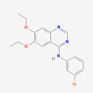 molecular formula C18H18BrN3O2 B182964 4-[(3-Bromophenyl)amino]-6,7-diethoxyquinazoline CAS No. 171745-13-4