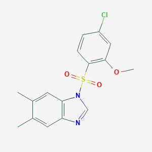 molecular formula C16H15ClN2O3S B183045 1-[(4-chloro-2-methoxyphenyl)sulfonyl]-5,6-dimethyl-1H-benzimidazole CAS No. 6483-92-7