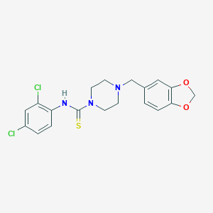 molecular formula C19H19Cl2N3O2S B183089 4-(1,3-benzodioxol-5-ylmethyl)-N-(2,4-dichlorophenyl)piperazine-1-carbothioamide CAS No. 6419-99-4