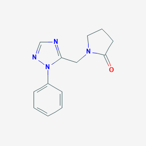molecular formula C13H14N4O B183123 1-((1-Phenyl-1H-1,2,4-triazol-5-yl)methyl)-2-pyrrolidinone CAS No. 95356-55-1