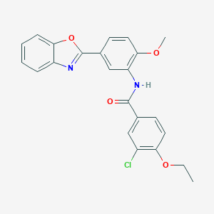molecular formula C23H19ClN2O4 B183140 N-[5-(1,3-benzoxazol-2-yl)-2-methoxyphenyl]-3-chloro-4-ethoxybenzamide CAS No. 6198-56-7