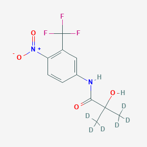 molecular formula C11H11F3N2O4 B018315 3,3,3-Trideuterio-2-hydroxy-N-[4-nitro-3-(trifluoromethyl)phenyl]-2-(trideuteriomethyl)propanamide CAS No. 223134-73-4
