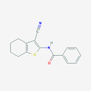 molecular formula C16H14N2OS B183153 N-(3-cyano-4,5,6,7-tetrahydrobenzo[b]thiophen-2-yl)benzamide CAS No. 23903-48-2
