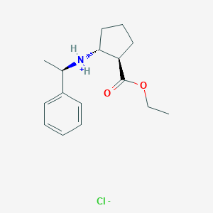 (1R,2R)-Ethyl 2-(((R)-1-phenylethyl)amino)cyclopentanecarboxylate hydrochloride