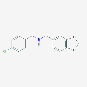 molecular formula C15H14ClNO2 B183194 (1,3-Benzodioxol-5-ylmethyl)(4-chlorobenzyl)amine CAS No. 423735-65-3