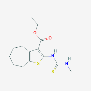 4H-Cyclohepta(b)thiophene-3-carboxylic acid, 5,6,7,8-tetrahydro-2-(((ethylamino)thioxomethyl)amino)-, ethyl ester