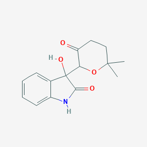 molecular formula C15H17NO4 B183283 3-(6,6-dimethyl-3-oxotetrahydro-2H-pyran-2-yl)-3-hydroxy-1,3-dihydro-2H-indol-2-one CAS No. 361179-31-9