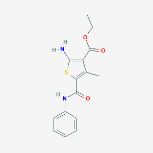 molecular formula C15H16N2O3S B183305 Ethyl 2-amino-4-methyl-5-(phenylcarbamoyl)thiophene-3-carboxylate CAS No. 43028-57-5