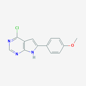molecular formula C13H10ClN3O B183339 4-Chloro-6-(4-methoxyphenyl)-7H-pyrrolo[2,3-d]pyrimidine CAS No. 173459-03-5