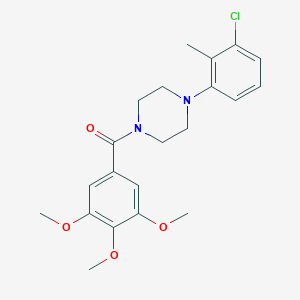 molecular formula C21H25ClN2O4 B183428 [4-(3-Chloro-2-methylphenyl)piperazin-1-yl](3,4,5-trimethoxyphenyl)methanone CAS No. 6631-47-6