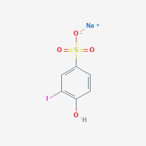 molecular formula C6H4INaO4S B018354 Sodium 4-hydroxy-3-iodobenzene-1-sulfonate CAS No. 121208-93-3