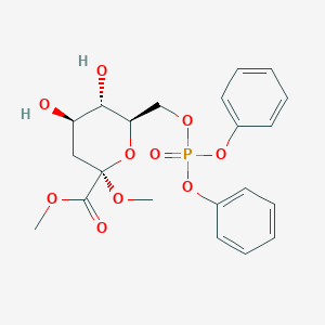 B018364 Methyl (2R,4R,5S,6R)-6-(diphenoxyphosphoryloxymethyl)-4,5-dihydroxy-2-methoxyoxane-2-carboxylate CAS No. 91382-79-5